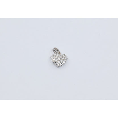 18K White Gold Diamond 3D Heart Charm Pendant 0.65ct