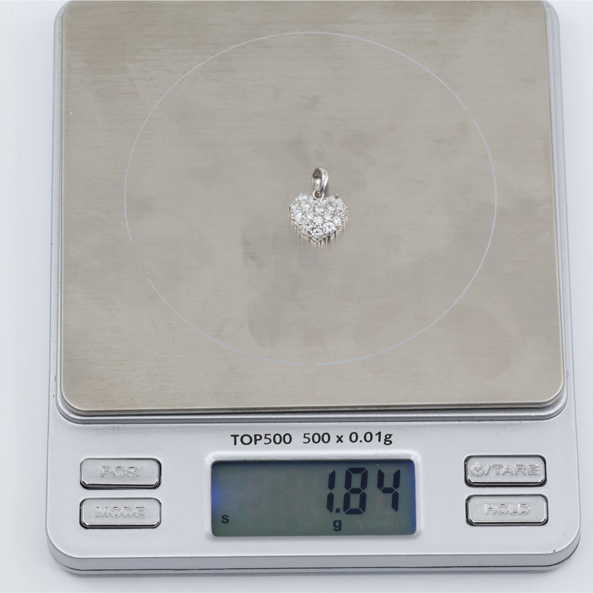 18K White Gold Diamond 3D Heart Charm Pendant 0.65ct