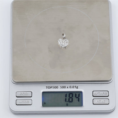 18K White Gold Diamond 3D Heart Charm Pendant 0.65ct