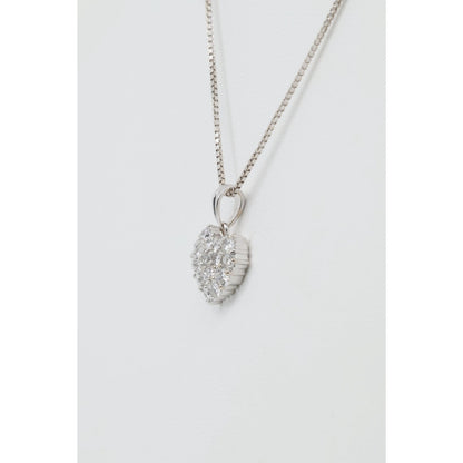 18K White Gold Diamond 3D Heart Charm Pendant 0.65ct