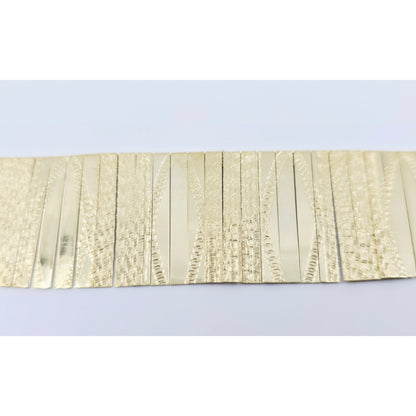 14K Yellow Gold Graduated Flat Collar Statement Link Chain Necklace
