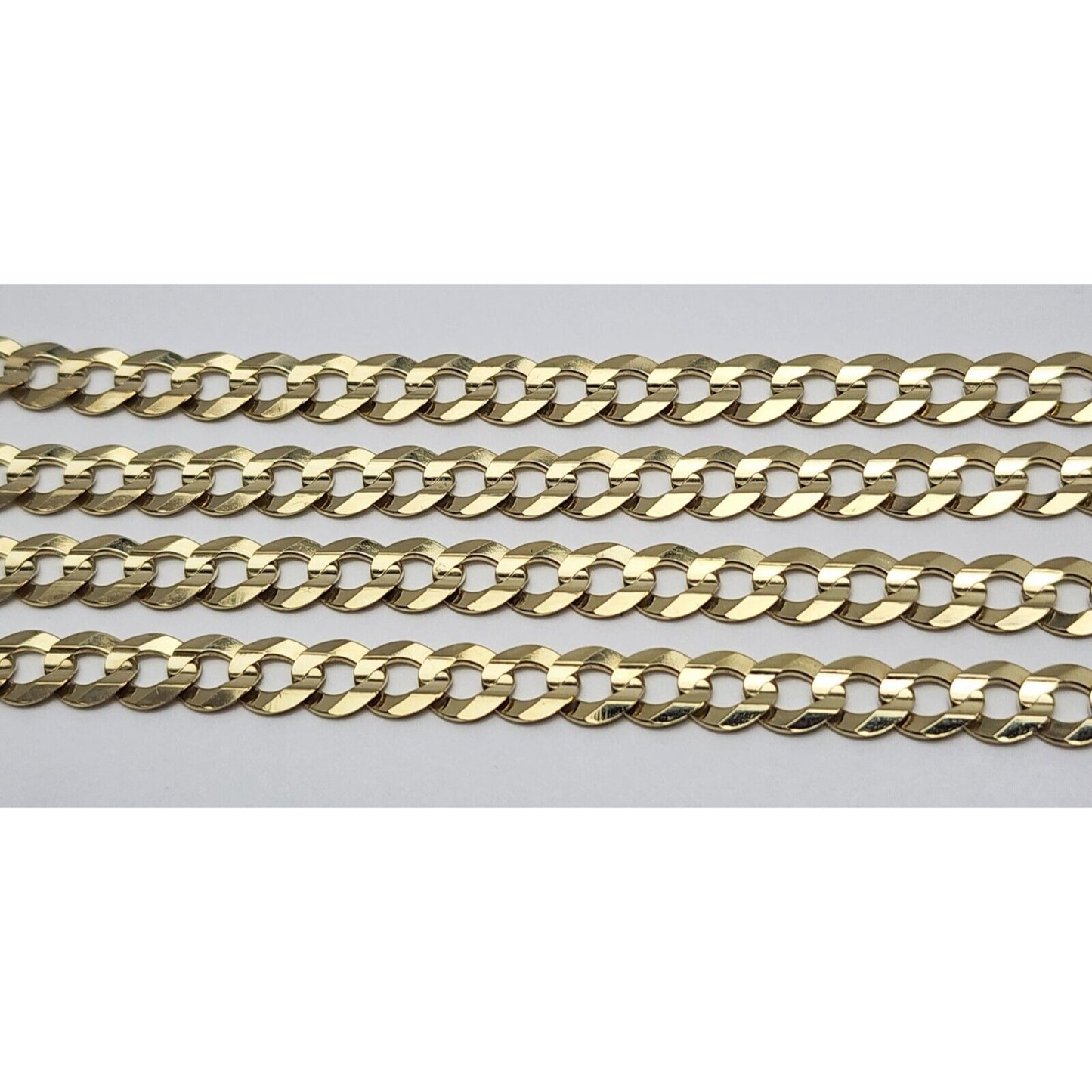 14K Yellow Gold Diamond Cut Cuban Link Chain Necklace