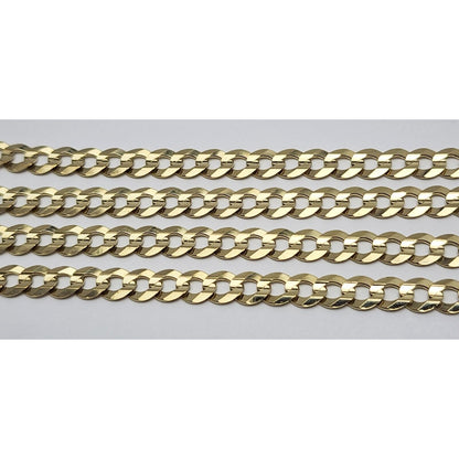 14K Yellow Gold Diamond Cut Cuban Link Chain Necklace