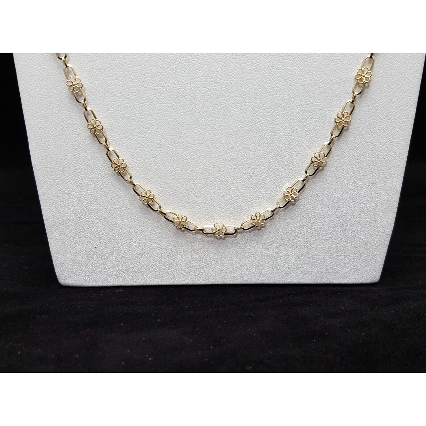 18K Yellow Gold Semper Designer Extra Long Flower Link Chain Necklace