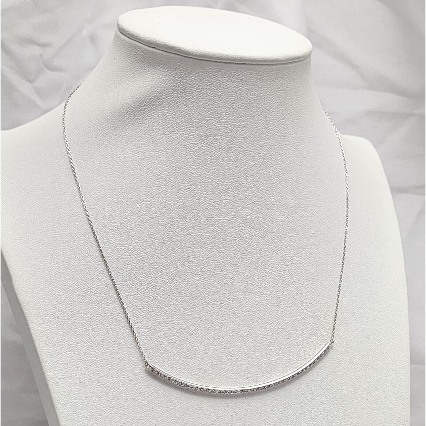 14K White Gold Diamond Link Chain Necklace