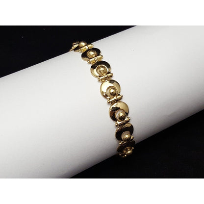 18K Solid Yellow Gold Designer Link Bracelet