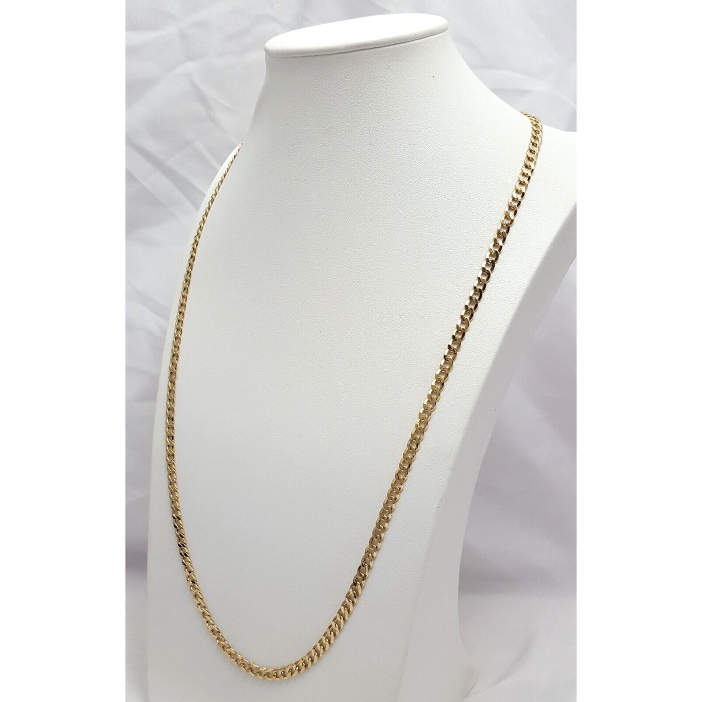 14K Yellow Gold Cuban Link Chain Necklace