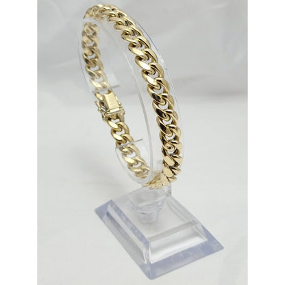 14K Yellow Gold Cuban Link Chain Bracelet