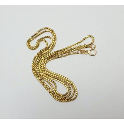 14K Yellow Gold Box Link Chain Necklace