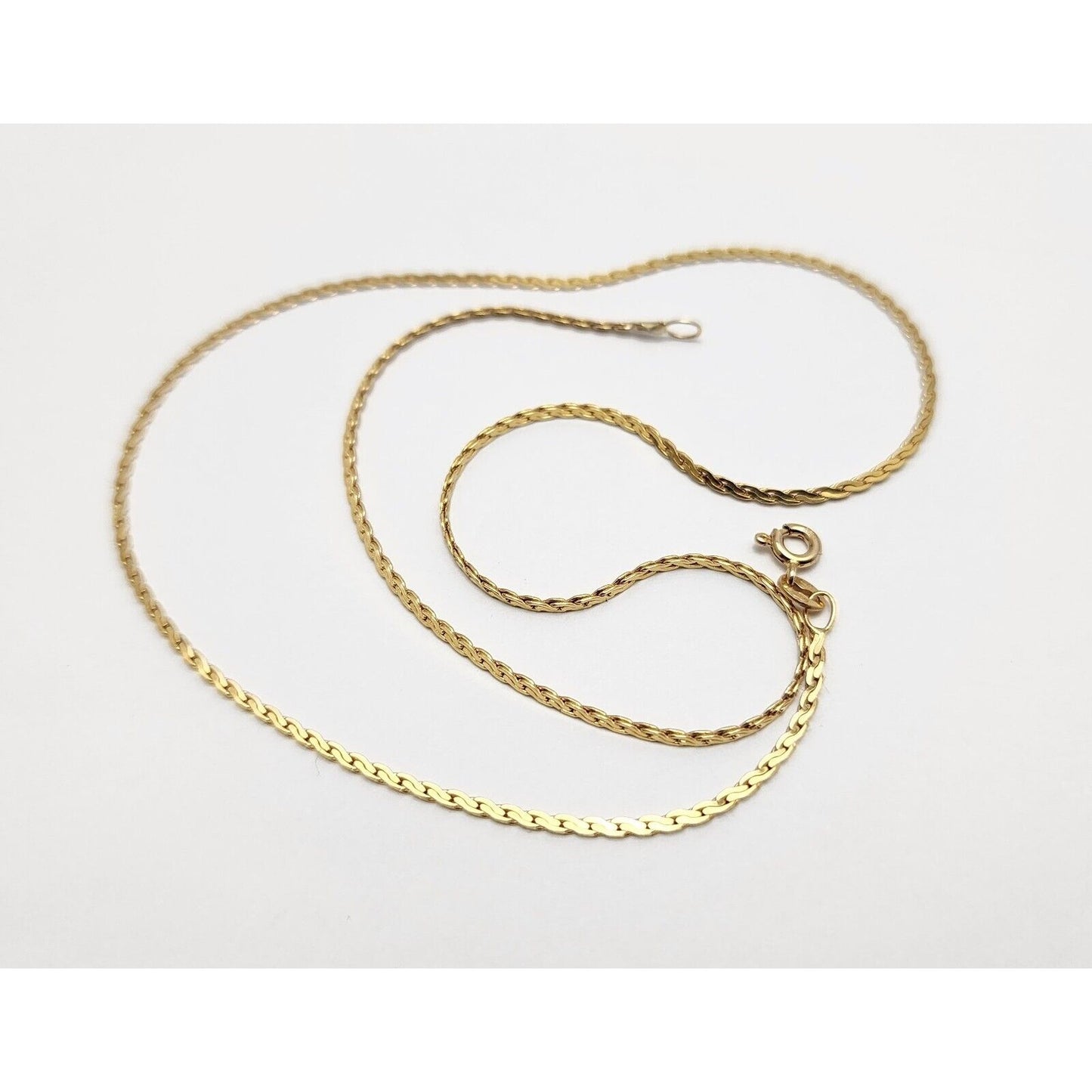 14K Yellow Gold Flat Link Chain Necklace