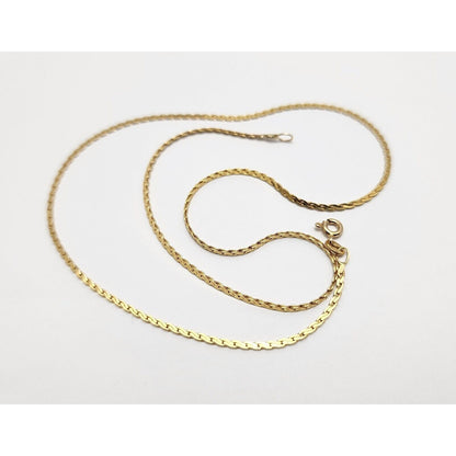 14K Yellow Gold Flat Link Chain Necklace