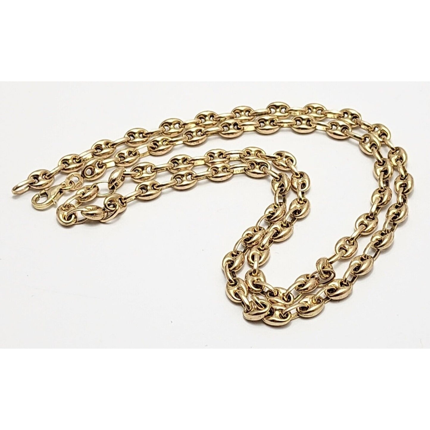 10K Yellow Gold Puffy Gucci Link Chain Necklace