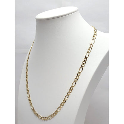 10K Yellow Gold Figaro Link Chain Necklace