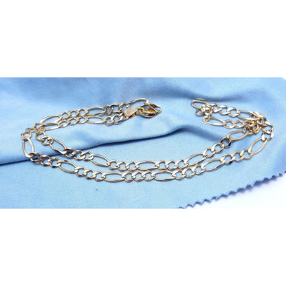 10K Yellow Gold Figaro Link Chain Necklace