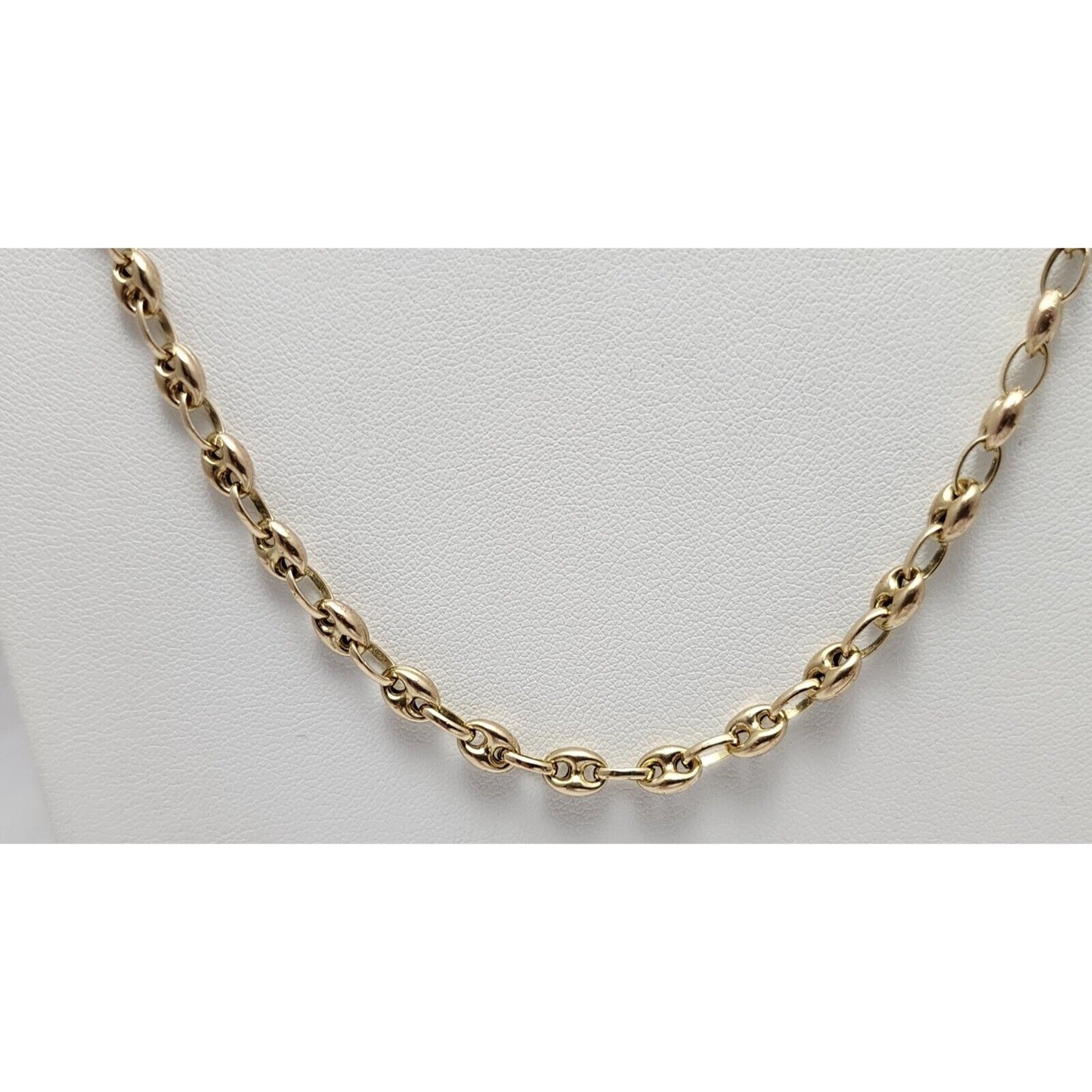 10K Yellow Gold Puffy Gucci Link Chain Necklace