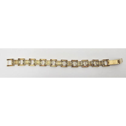 14K Solid Yellow Gold Designer Custom Link Bracelet