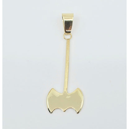 14K Yellow Gold Double Axe Odysseus Dangle Charm Pendant