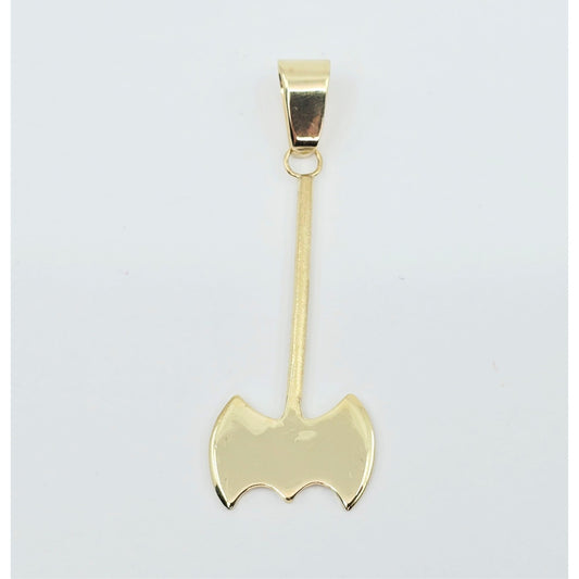 14K Yellow Gold Double Axe Odysseus Dangle Charm Pendant