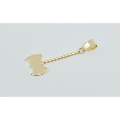 14K Yellow Gold Double Axe Odysseus Dangle Charm Pendant