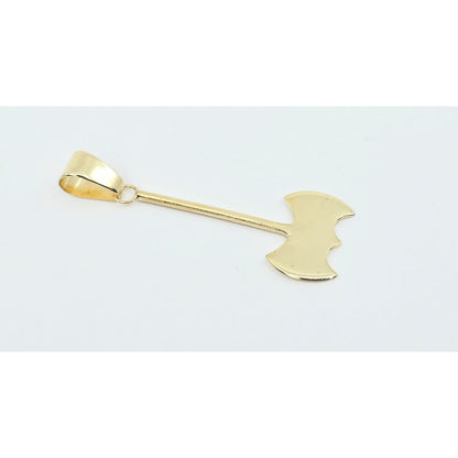 14K Yellow Gold Double Axe Odysseus Dangle Charm Pendant