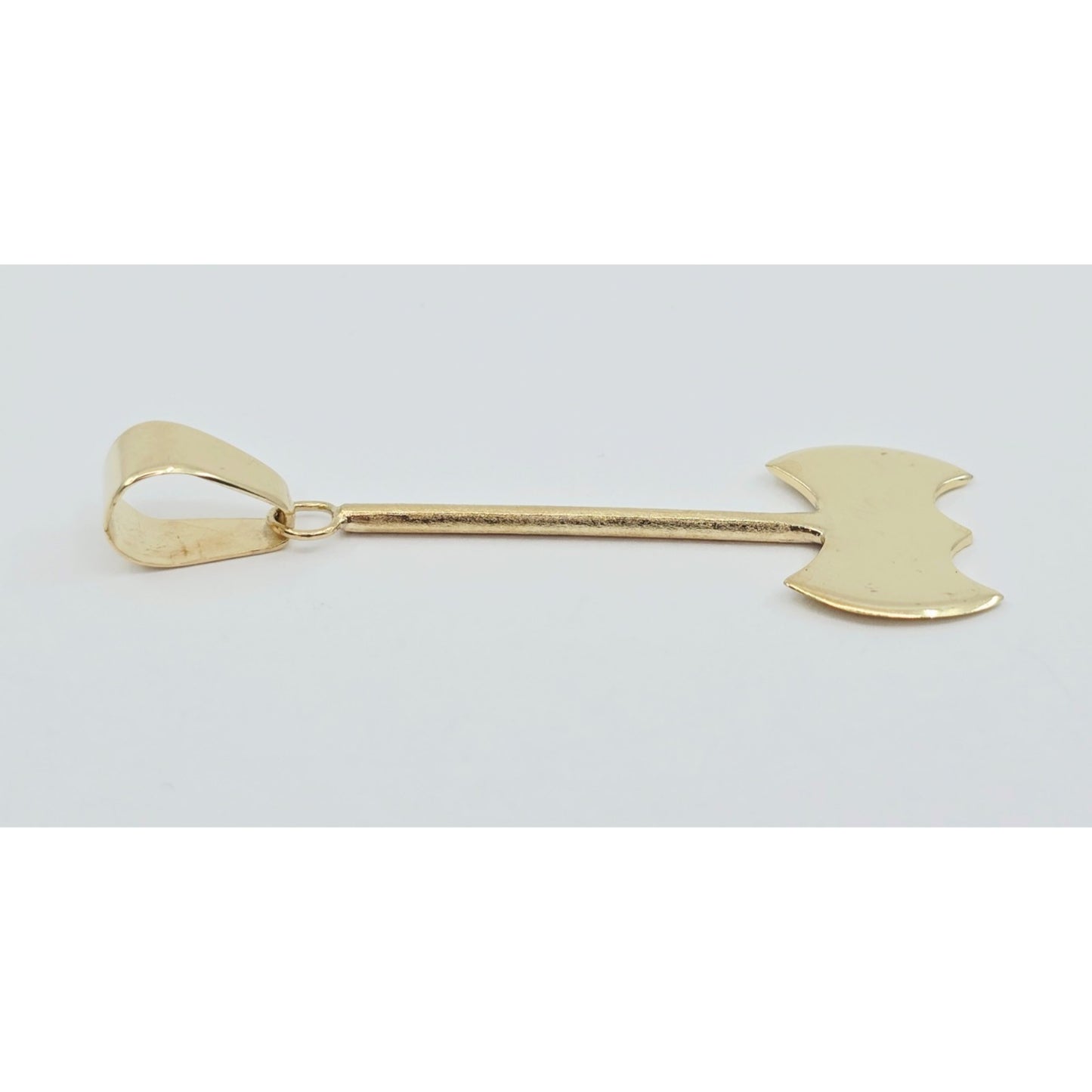 14K Yellow Gold Double Axe Odysseus Dangle Charm Pendant