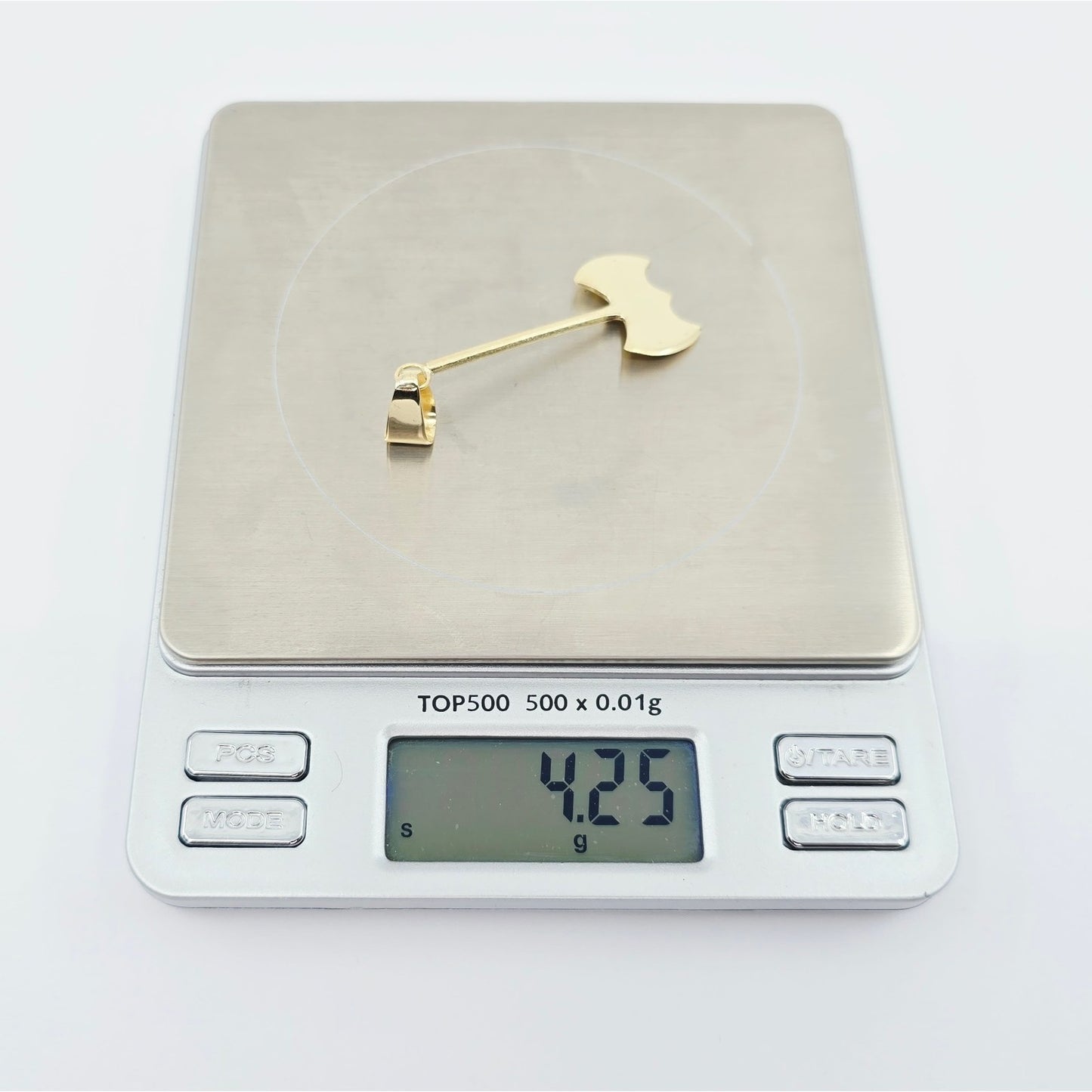 14K Yellow Gold Double Axe Odysseus Dangle Charm Pendant