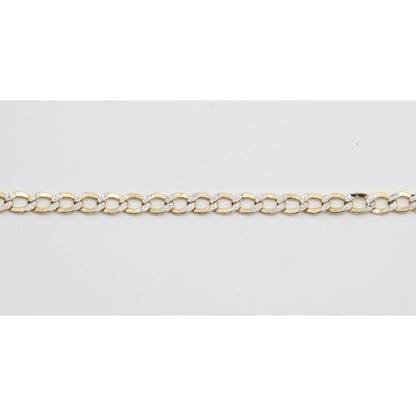 10K Two Tone Gold Diamond Cut Cuban Link Anklet Bracelet