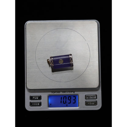 14K Yellow Gold Purple Lavender Jade Rectangular Good Fortune FU Charm Pendant