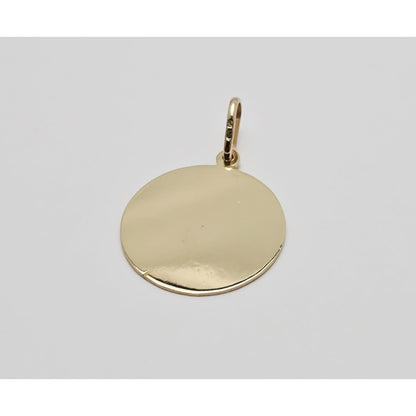 14K Yellow Gold Round Star of David Latin Aphorism Charm Pendant