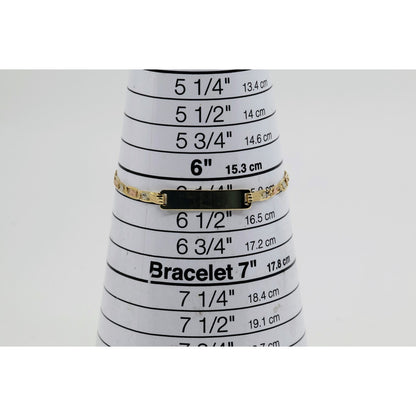 14K Tri Tone Gold Diamond Cut Valentino Link ID Bracelet