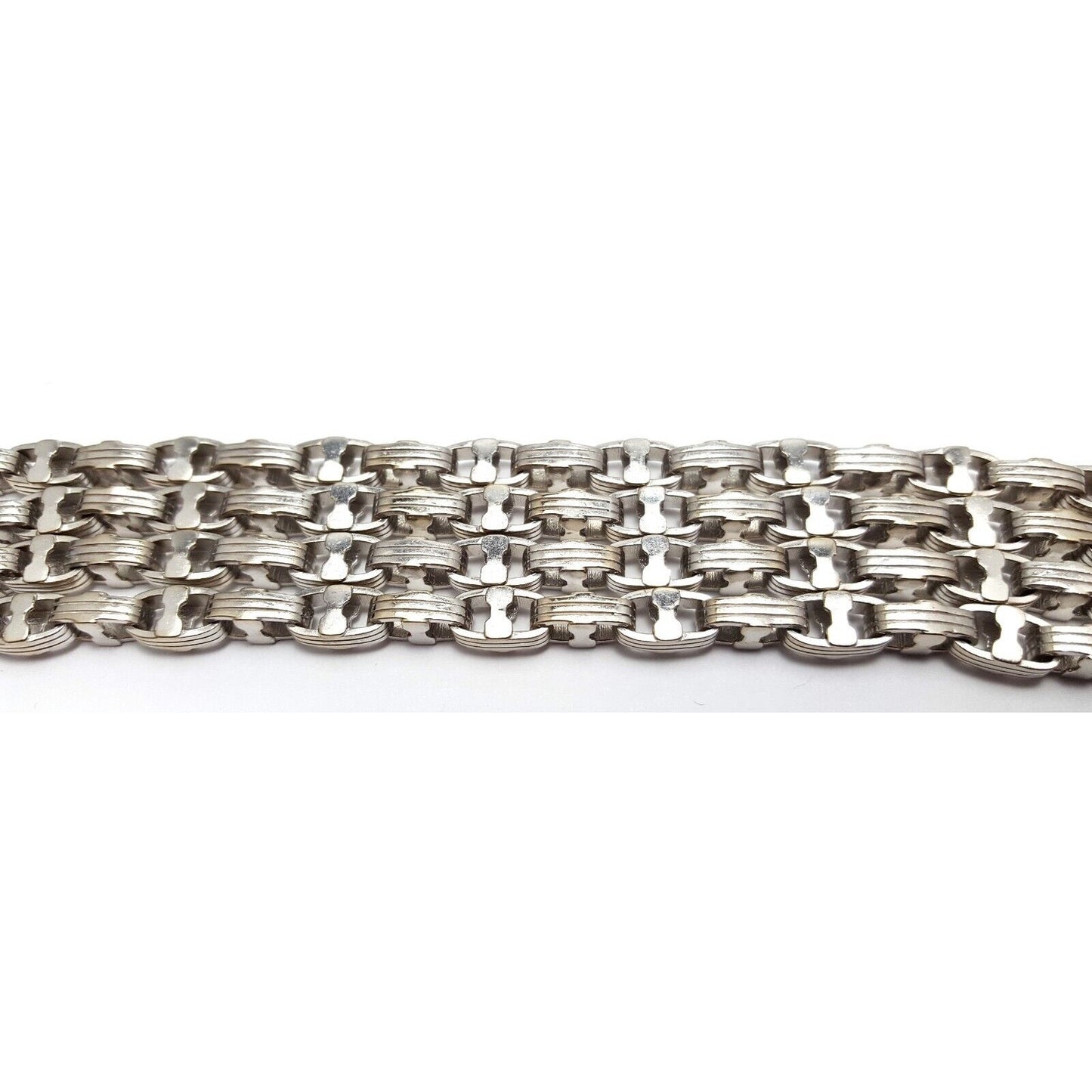 Large Heavy 18K White Gold Link Chain Necklace