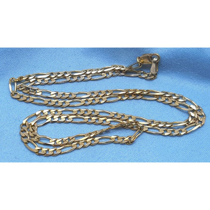 14K Yellow Gold Figaro Link Chain Necklace