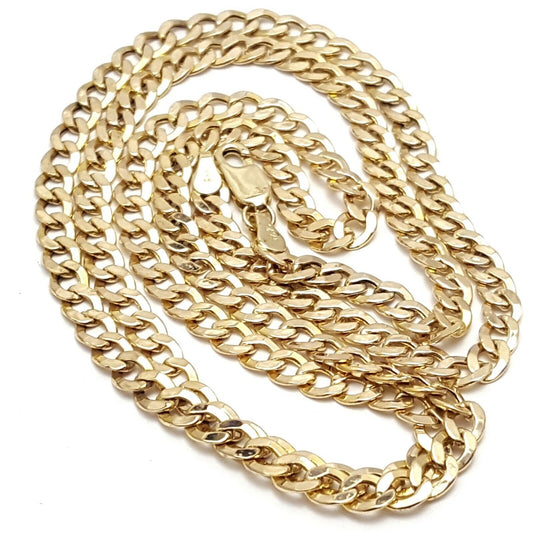 14K Yellow Gold Cuban Link Chain Necklace