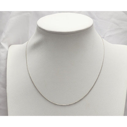 14K White Gold Choker Link Chain Necklace