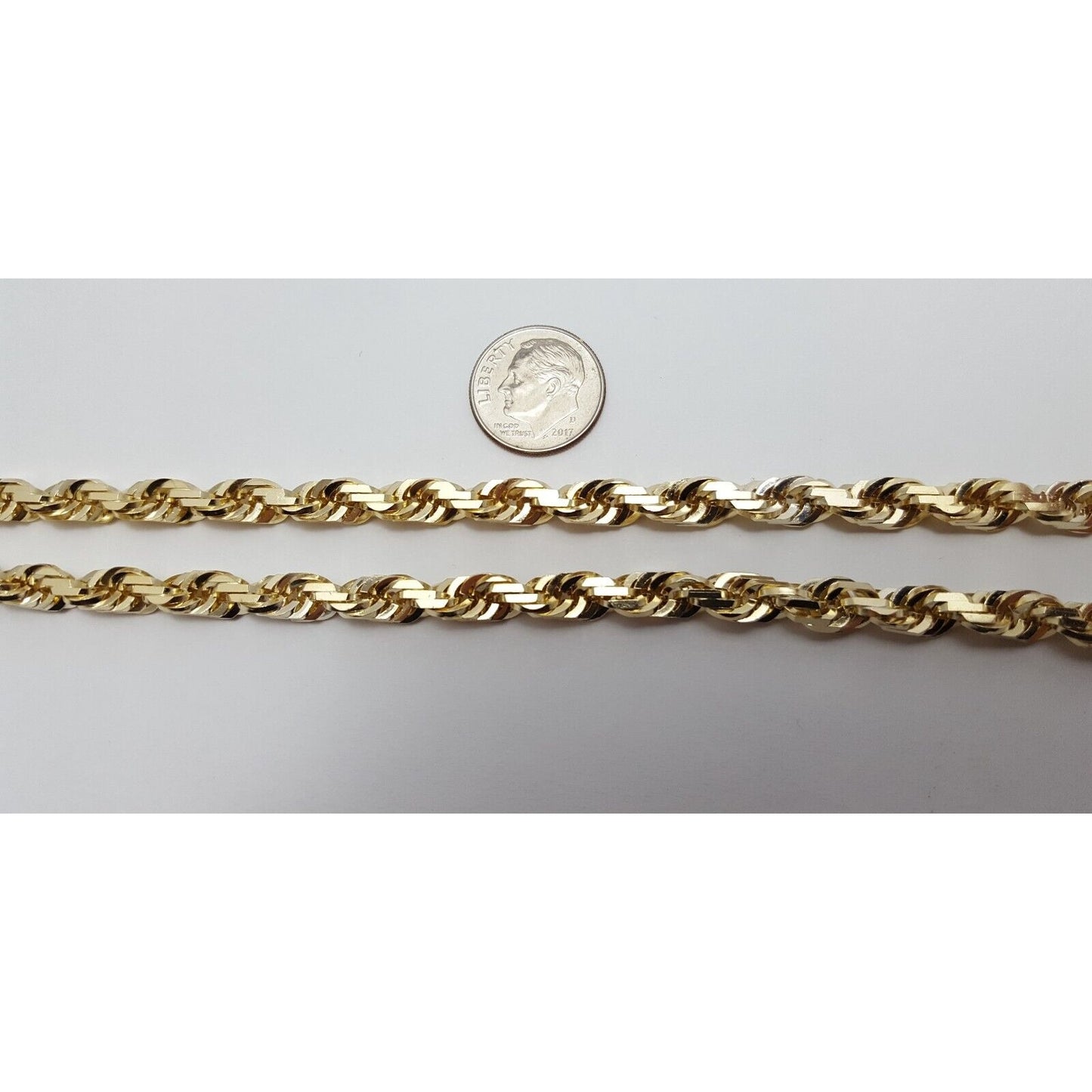 10K Yellow Gold Rope Chain Necklace