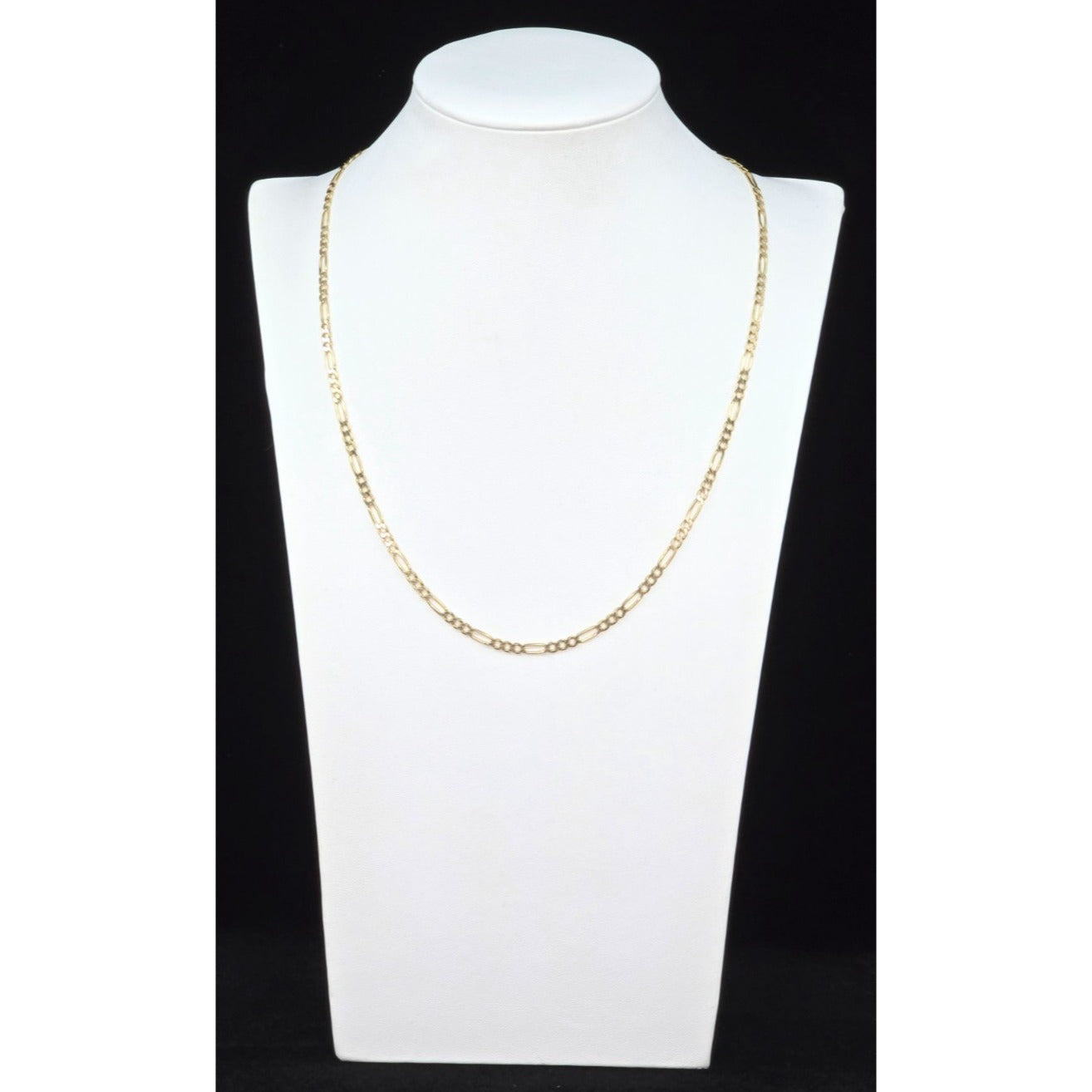 14K Yellow Gold Figaro Link Chain Necklace