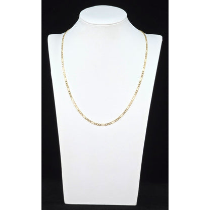 14K Yellow Gold Figaro Link Chain Necklace