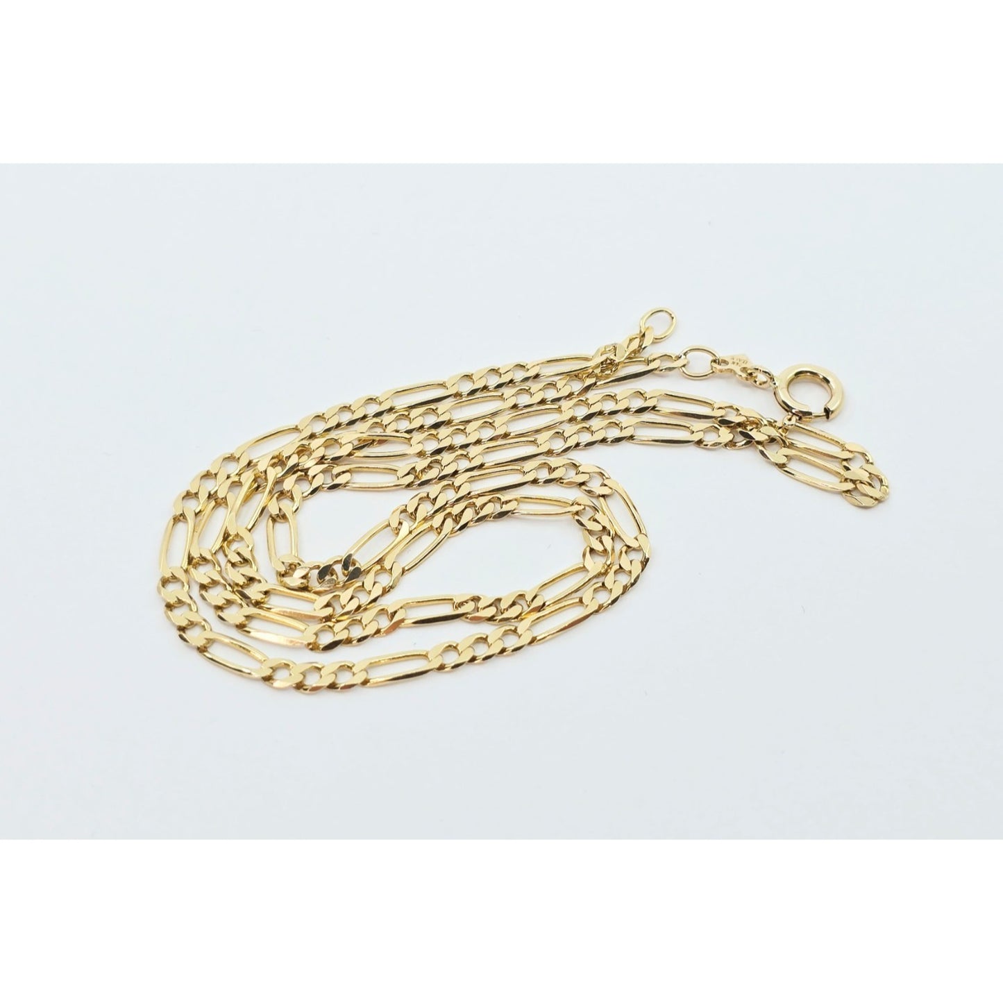 14K Yellow Gold Figaro Link Chain Necklace
