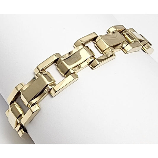 14K Solid Yellow Gold Designer Custom Link Bracelet