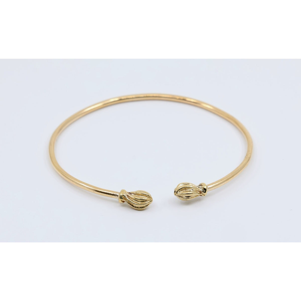 14K Yellow Gold Resizable Bangle Cuff Bracelet