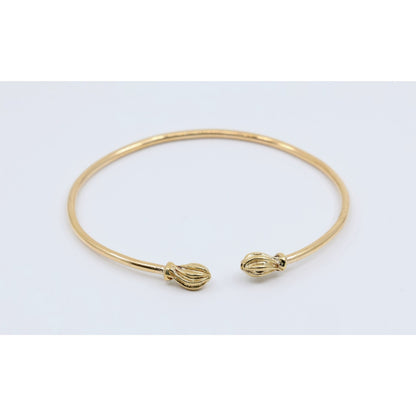 14K Yellow Gold Resizable Bangle Cuff Bracelet