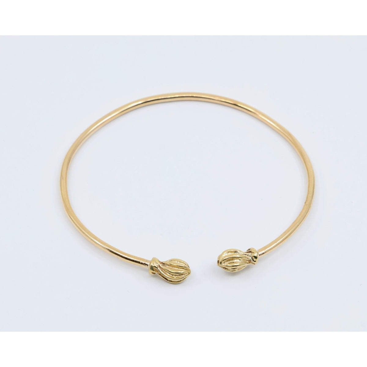 14K Yellow Gold Resizable Bangle Cuff Bracelet