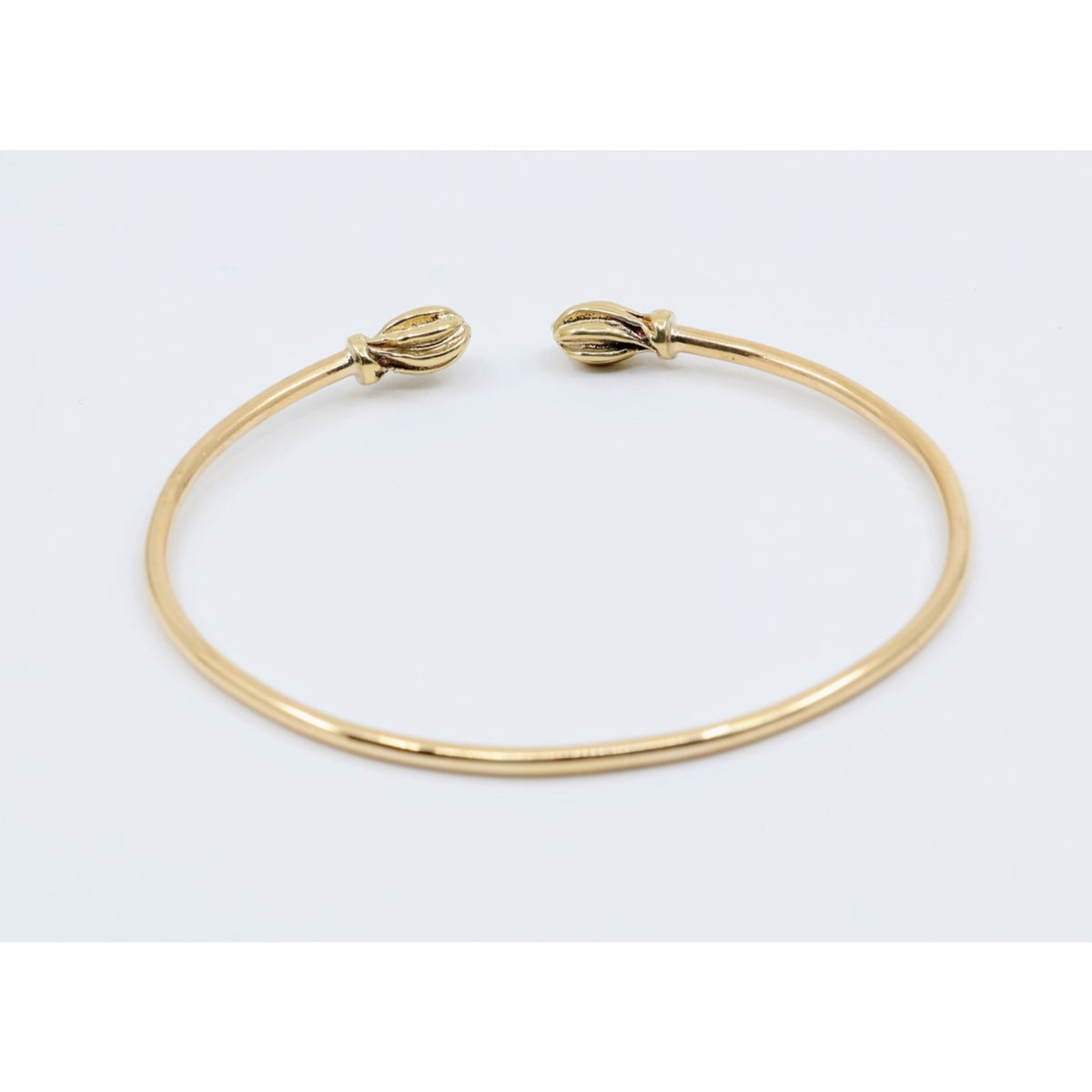 14K Yellow Gold Resizable Bangle Cuff Bracelet