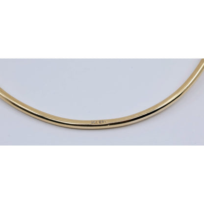 14K Yellow Gold Resizable Bangle Cuff Bracelet