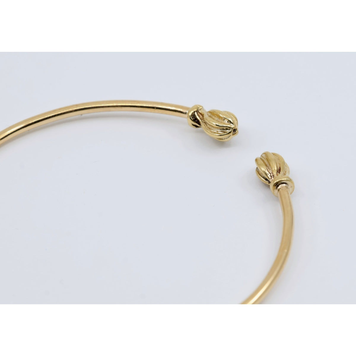 14K Yellow Gold Resizable Bangle Cuff Bracelet