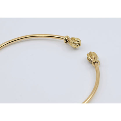 14K Yellow Gold Resizable Bangle Cuff Bracelet
