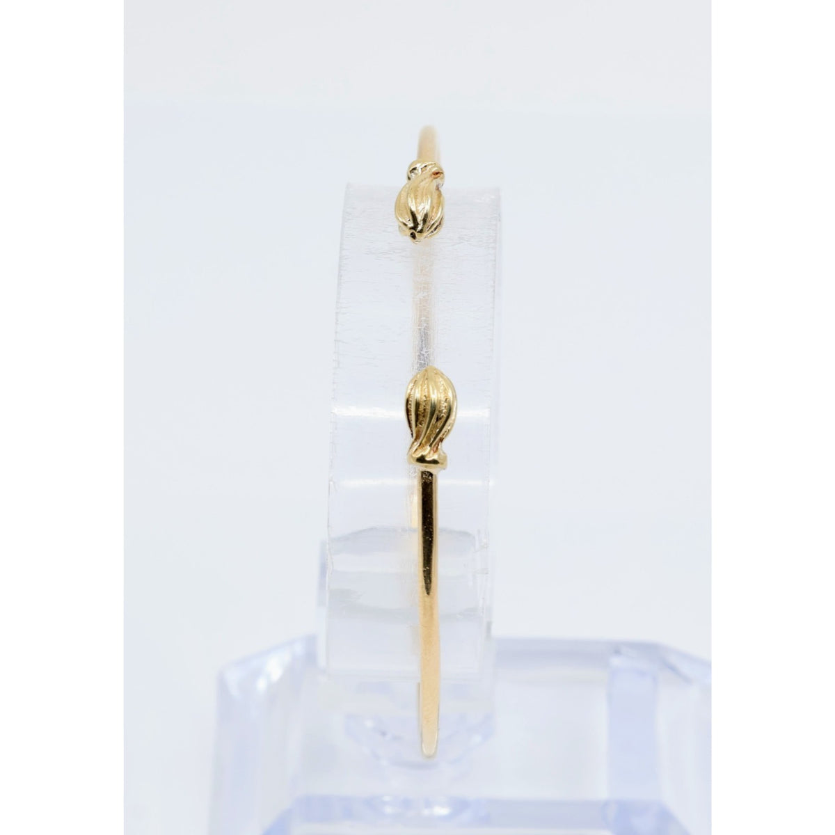 14K Yellow Gold Resizable Bangle Cuff Bracelet