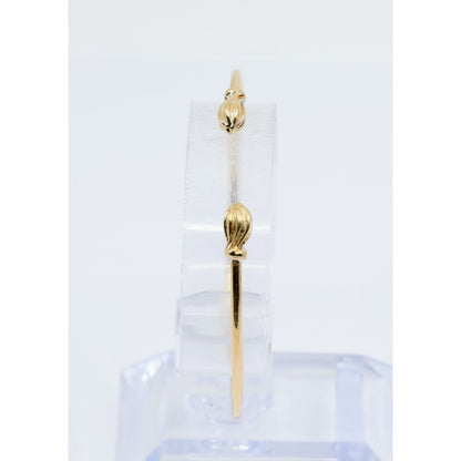 14K Yellow Gold Resizable Bangle Cuff Bracelet