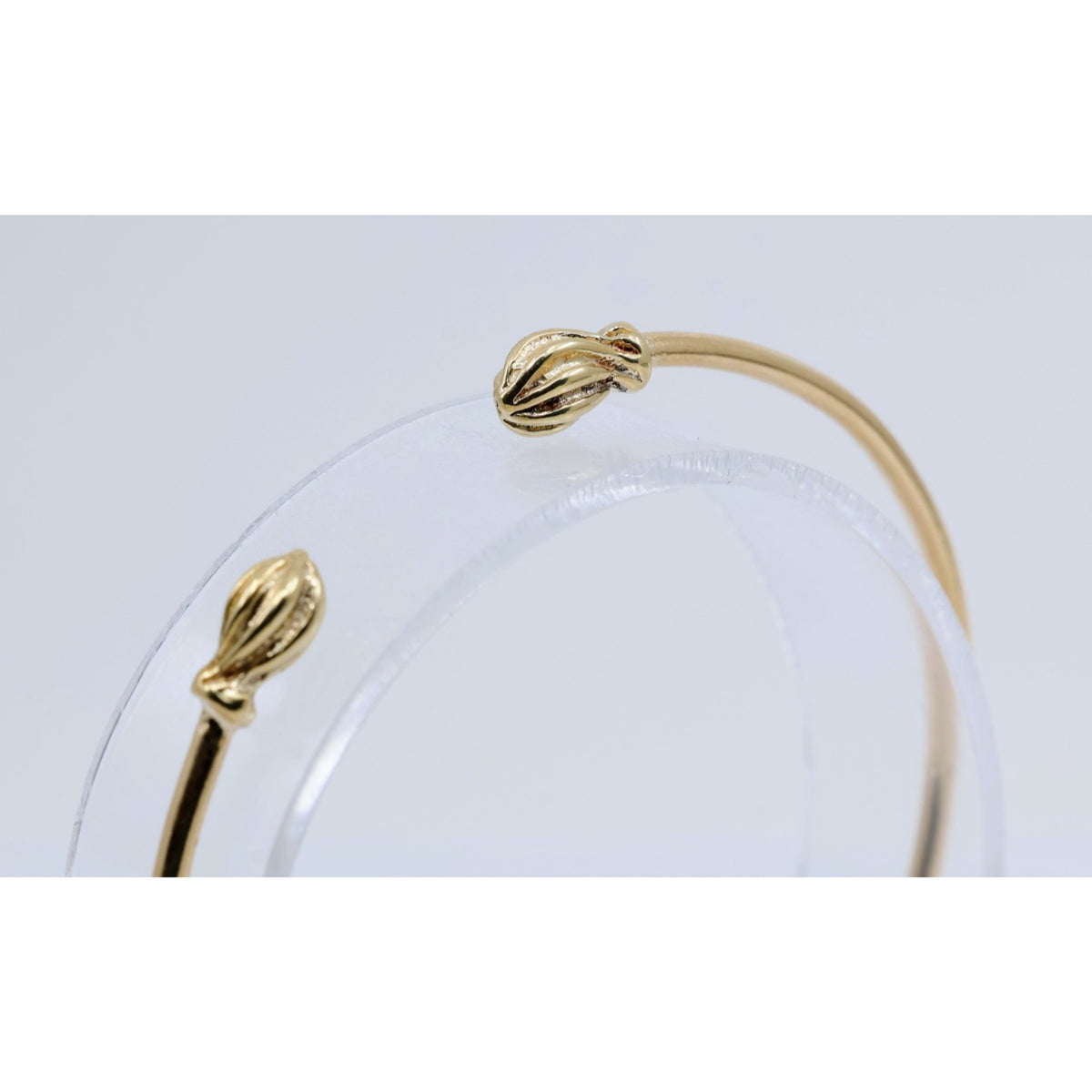 14K Yellow Gold Resizable Bangle Cuff Bracelet