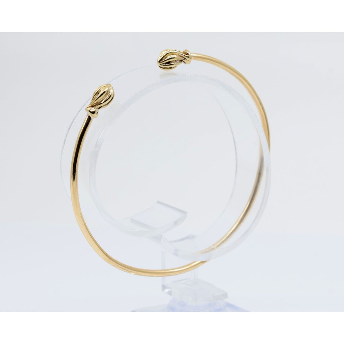 14K Yellow Gold Resizable Bangle Cuff Bracelet